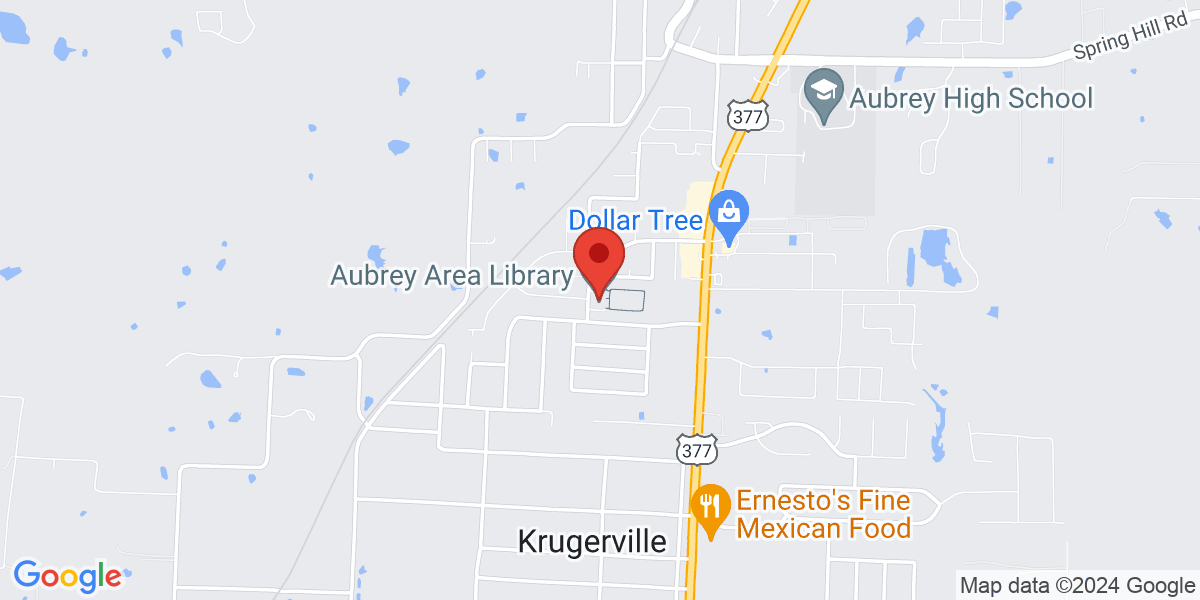 Map of Aubrey Area Library